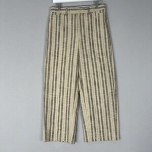 Banana Republic Womens Pants 6 Tan Textured Twill Stripe Straight Trouser Retro